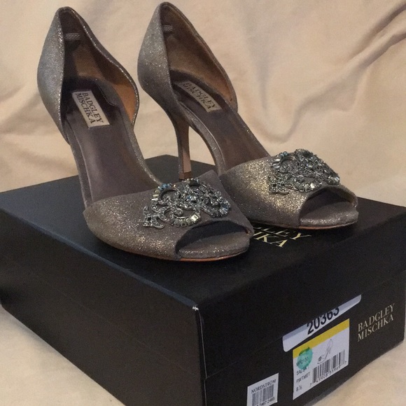 evening shoes pewter color